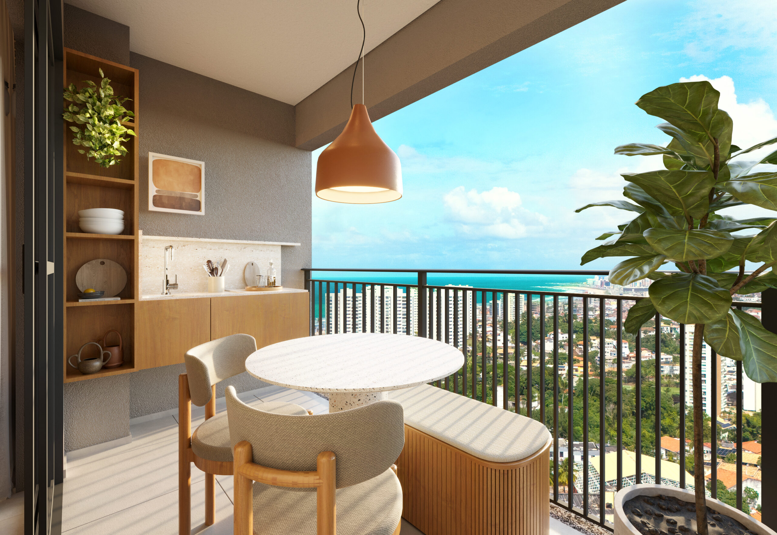 57 m² padrão - varanda