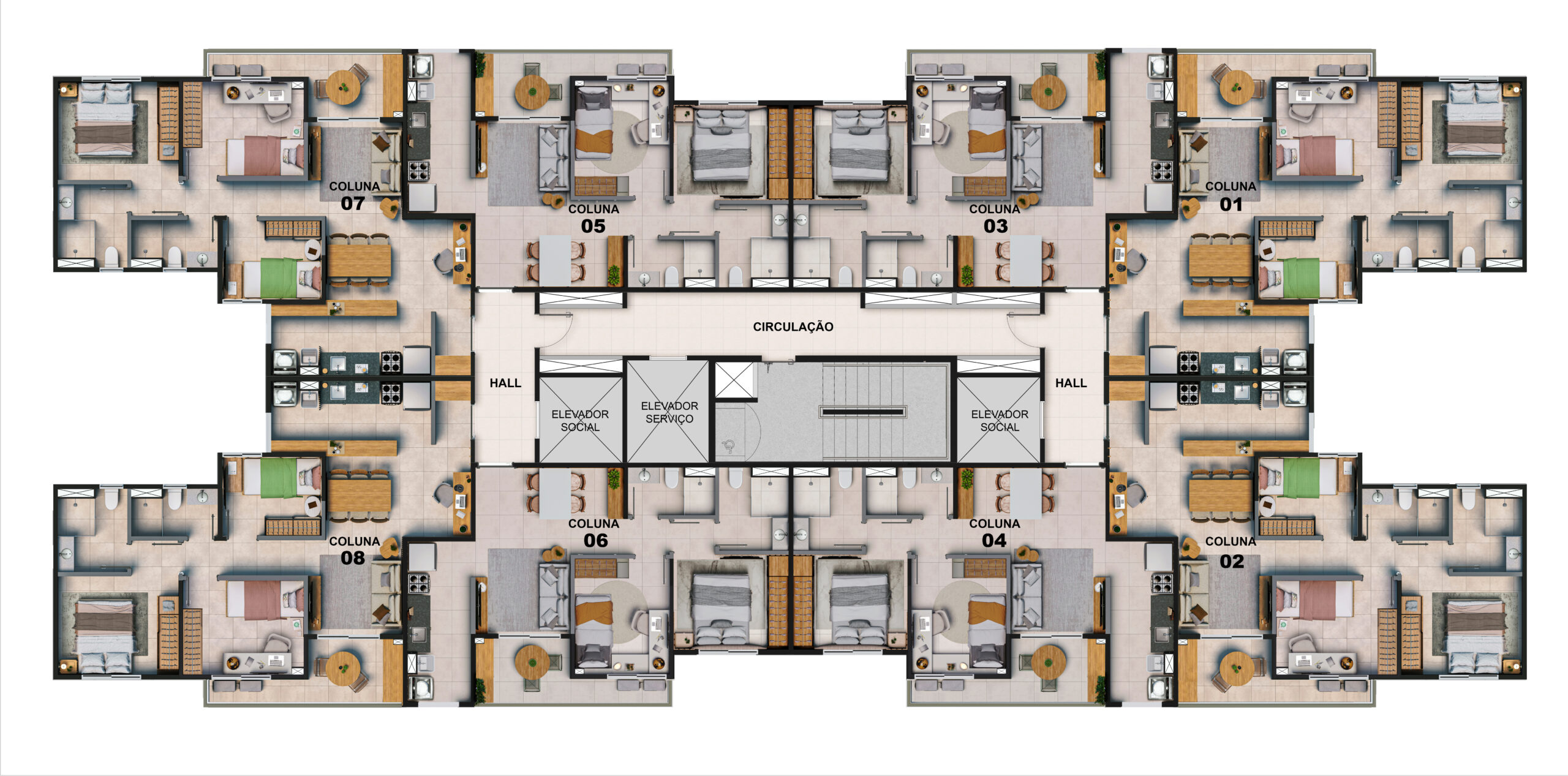 Planta pavimento tipo Torre 1